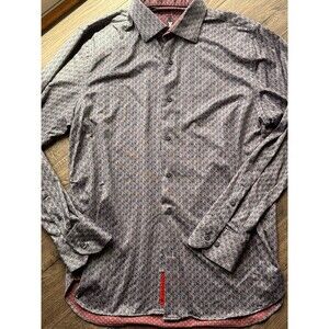 Luchiano Visconti Black Mens Button Down Shirt Cool Touch SZ Medium